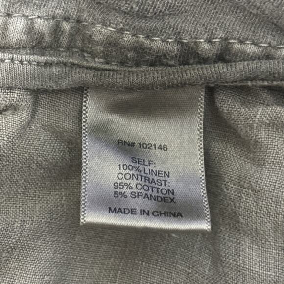 Michael Stars Green 100% Linen Cargo Style Pants Size Small - Picture 3 of 6